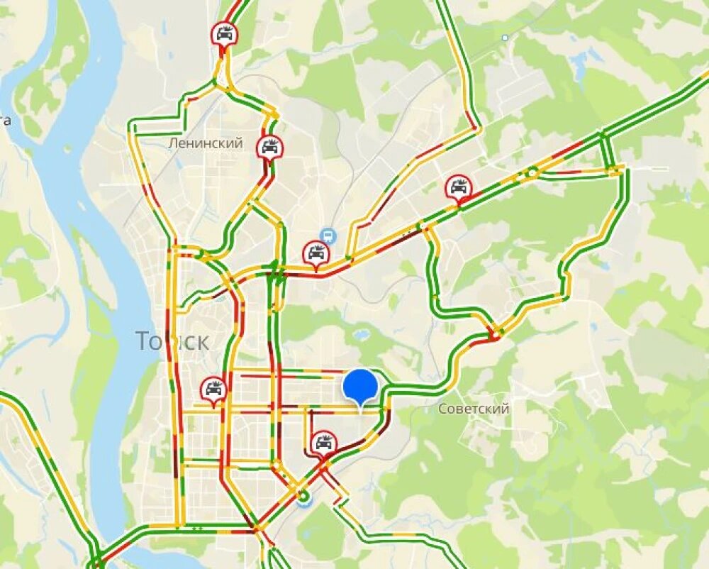    Пробки в Томске вечером в пятницу,