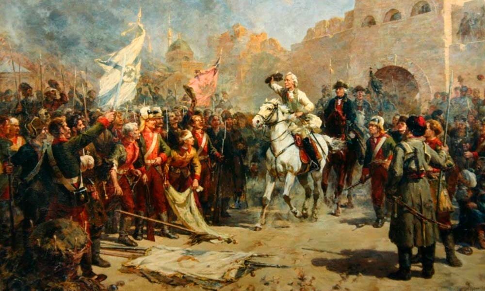 Художник А. Русин «Въезд Суворова в Измаил.» (фрагмент).