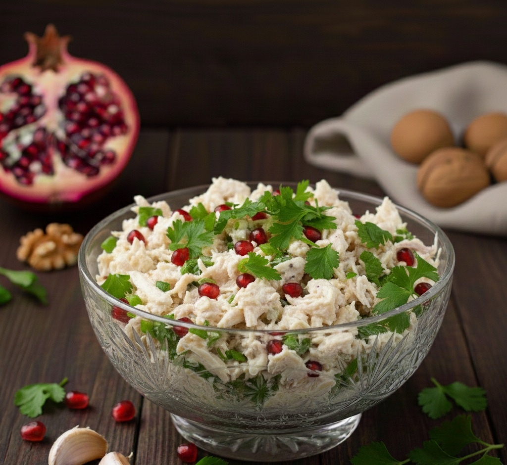 Салат курица с гранатом