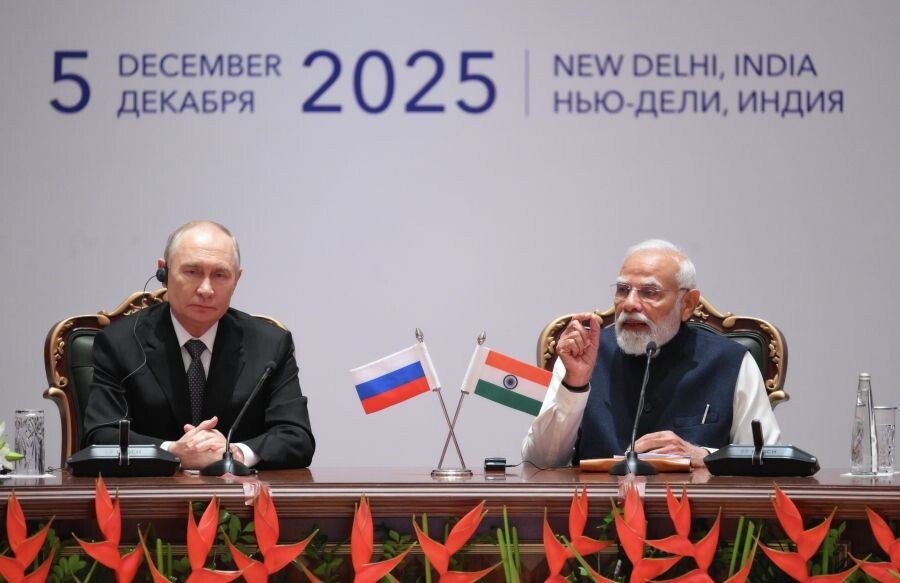    Президент РФ Владимир Путин и премьер-министр Индии Нарендра Моди / Источник: © Григорий Сысоев/РИА Новости