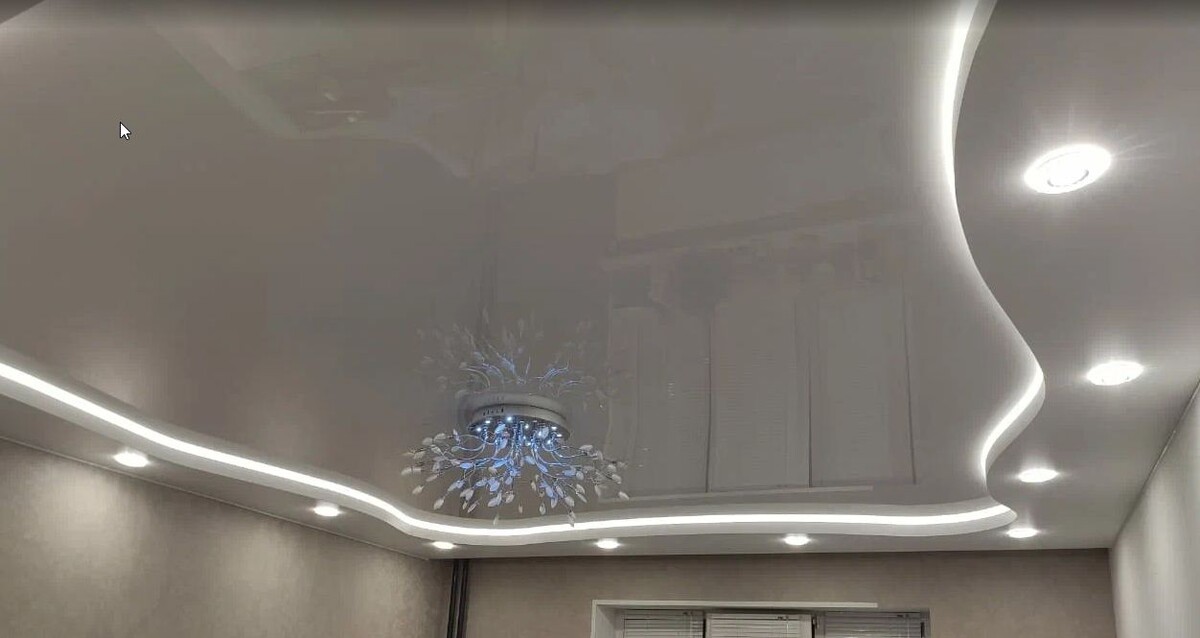 Двух уровневый потолок из ПВХ-пленки