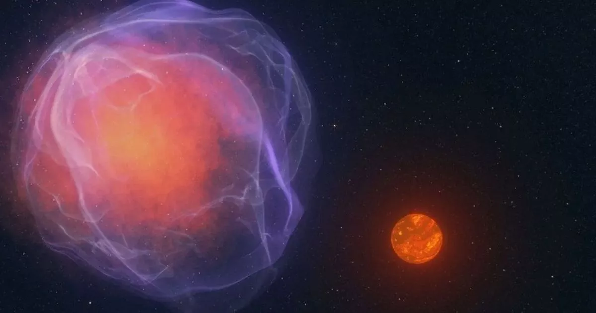 CWISE справа взрывается от сверхновой, как это изобразил художник