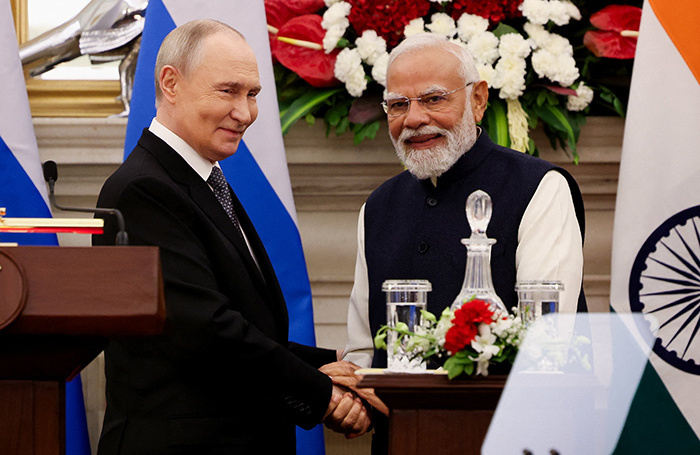    Владимир Путин и Нарендра Моди.Reuters/Adnan Abidi