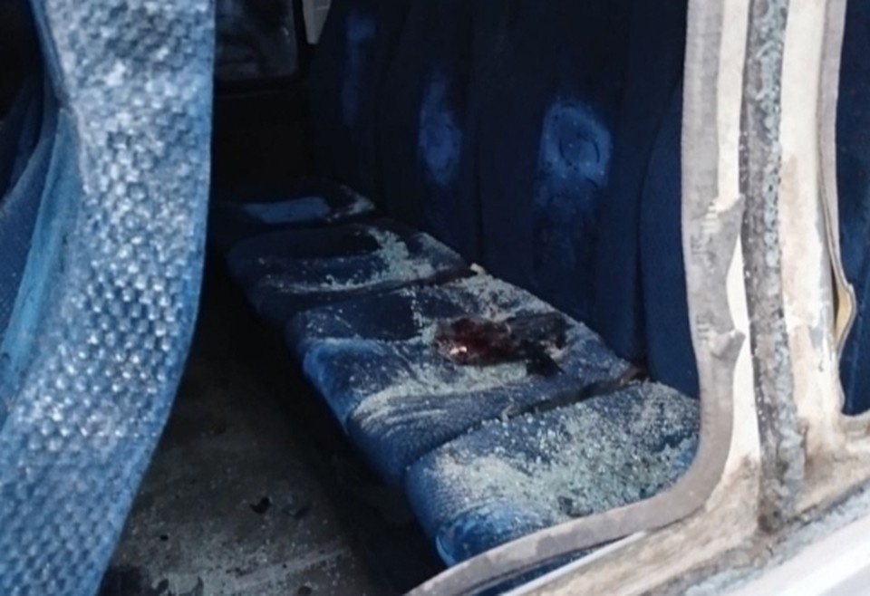    Микроавтобус «Родины-2» получил серьезные повреждения при ударе о фуру. Фото здесь и далее: Антон ПОГУДИН.