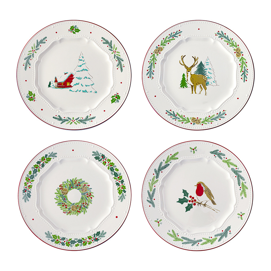 Набор из четырех тарелок nordic winter. Дом Тома.