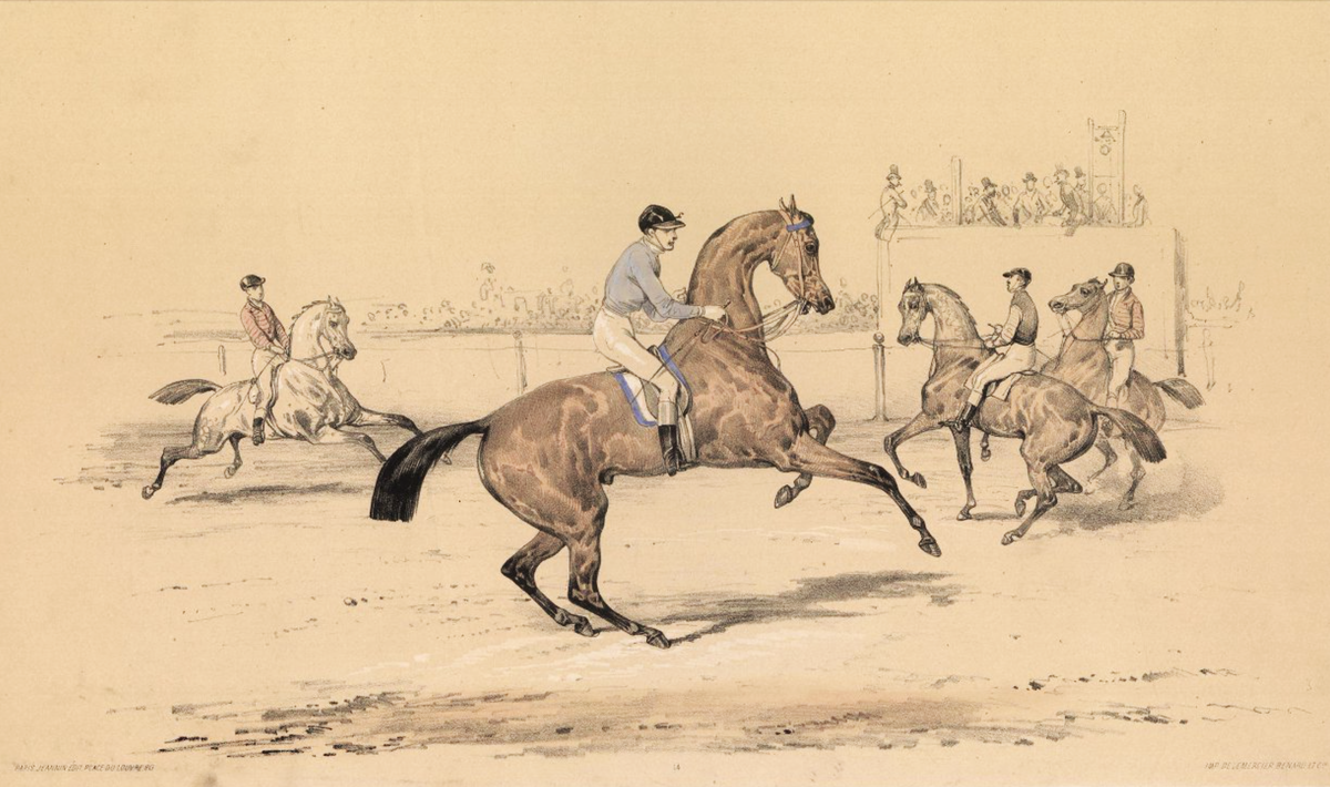 «Ожидание выезда» (L’attente du depart). ХIХ в. Бумага, литография раскрашенная