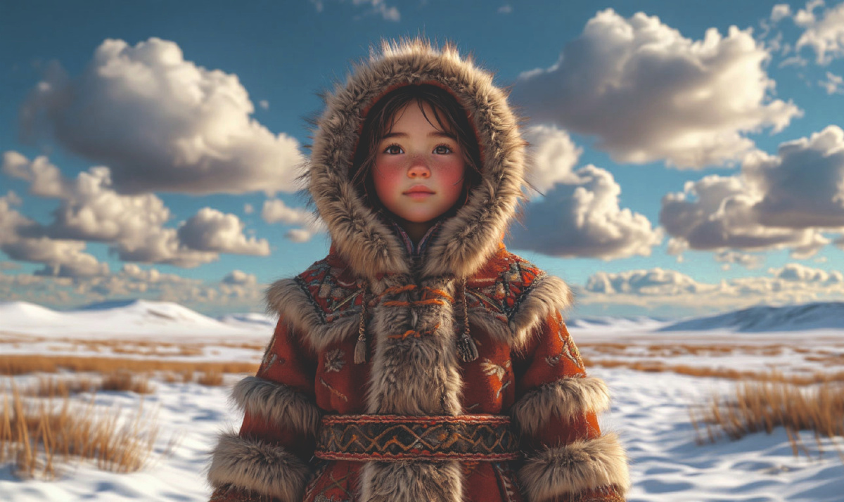 Маленькая девочка из семьи оленеводов потерялась во время перекочёвки.