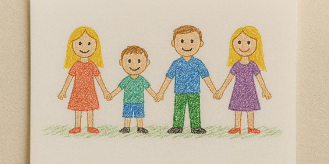 Сын принёс рисунок “Моя семья”. Рядом с папой стояла чужая женщина