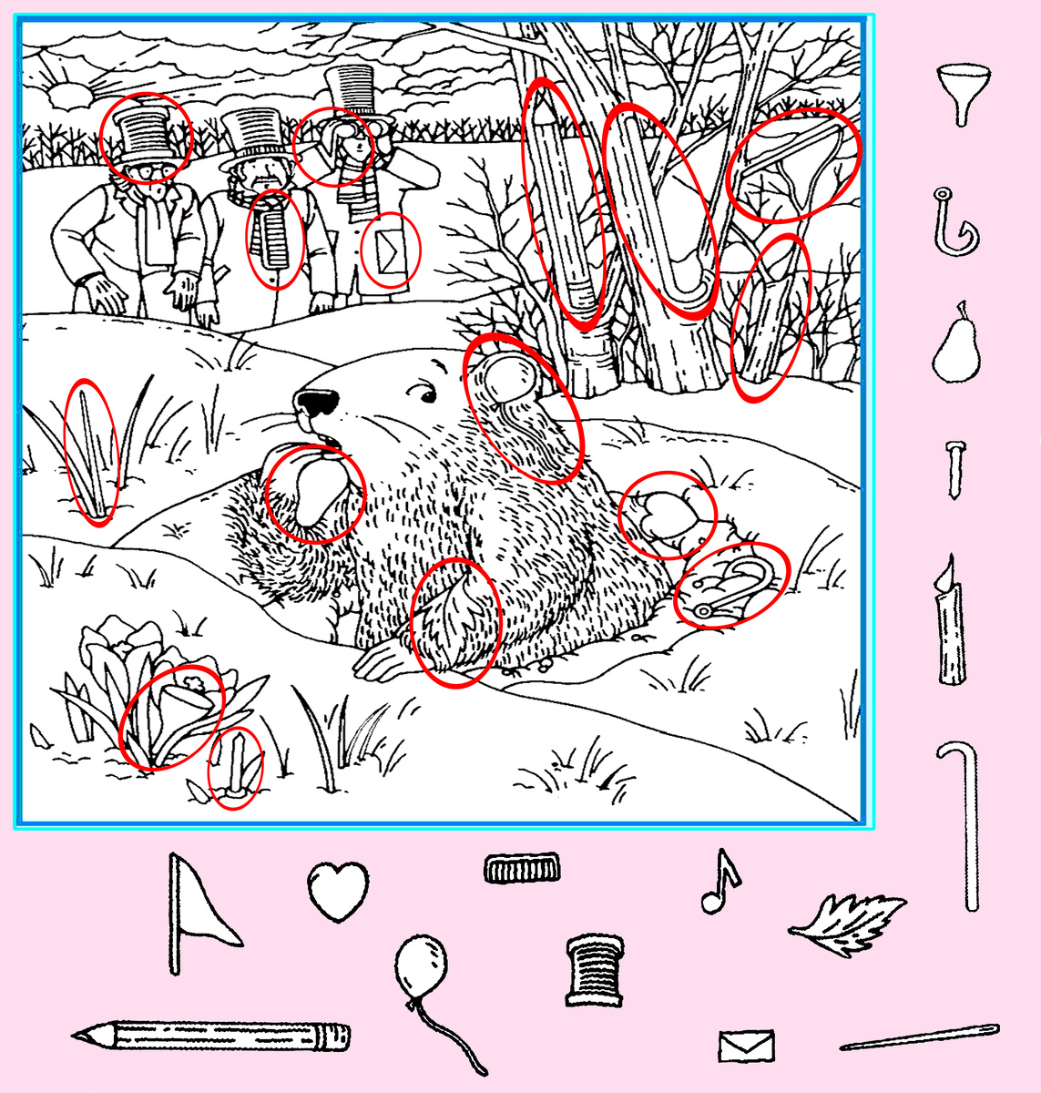 Картинка-ответ (16 предметов). Картинка подготовлена автором