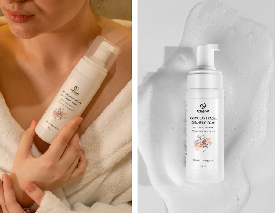 Антиоксидантная пенка для умывания «Вишня и миндаль»