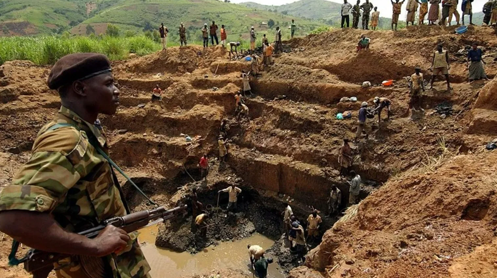 Ручная добыча алмазов в Конго