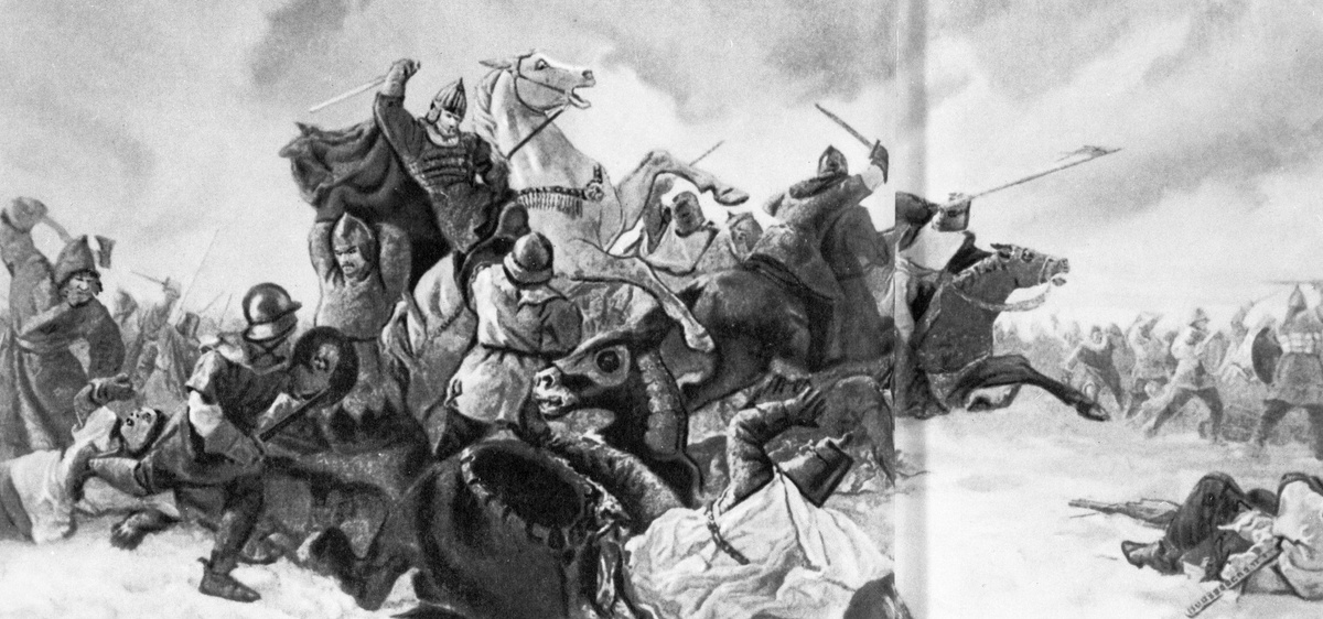     Репродукция картины Юрия Трузе "Ледовое побоище" / РИА Новости