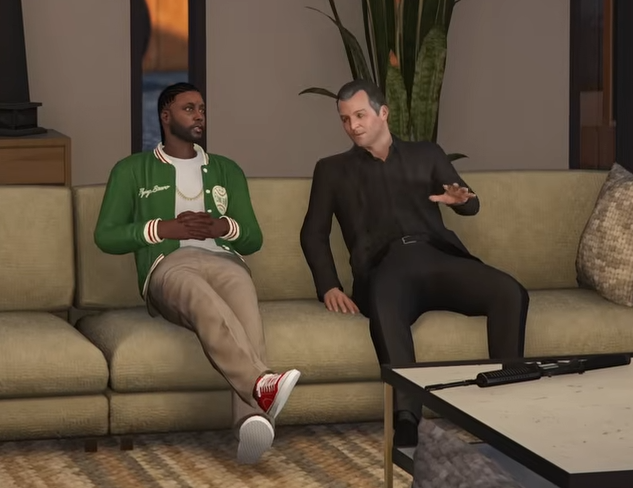 Майкл и персонаж GTA Online