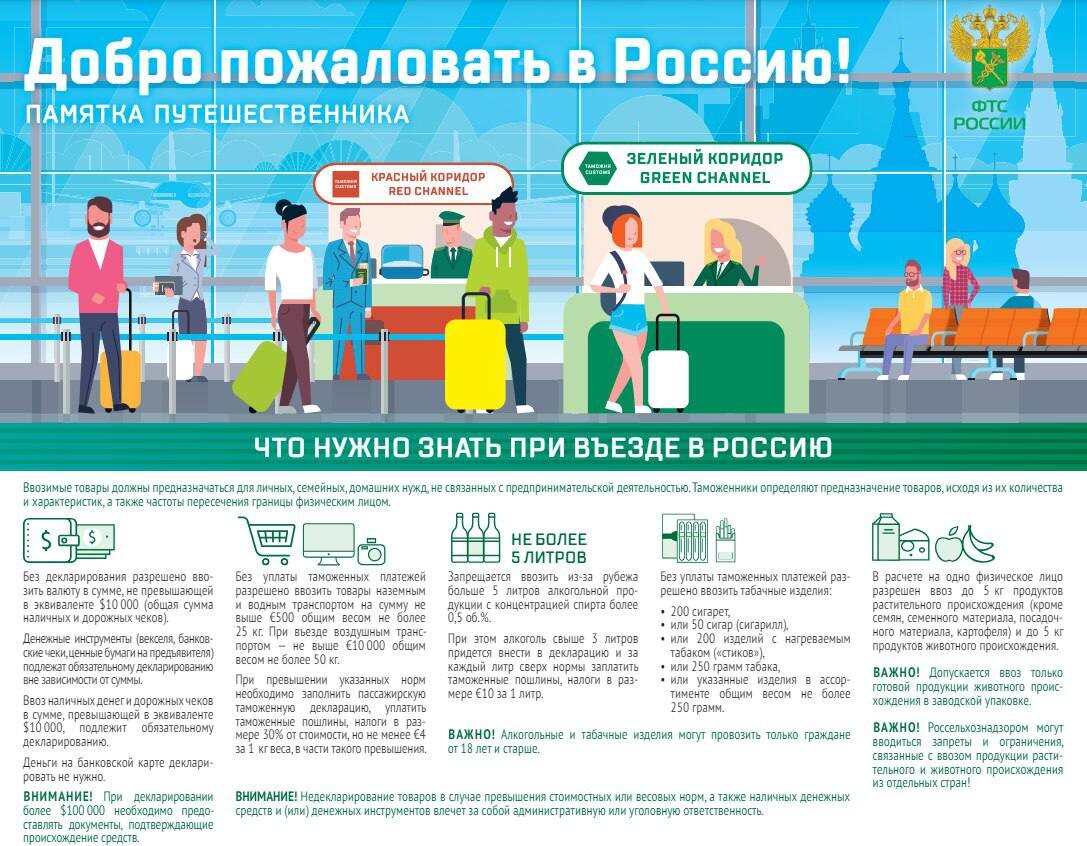 Инфографика таможенных норм ввоза в Россию 