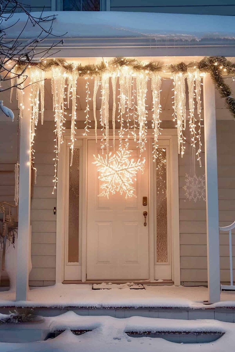 Такое украшение входной зоны - как продолжение морозной темы зимы