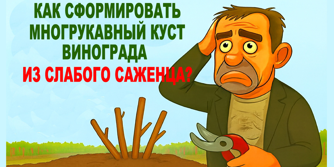 🍇 Обрезка СЛАБОГО КУСТА ВИНОГРАДА: ошибки и правильные решения. Как правильно его сформировать?
