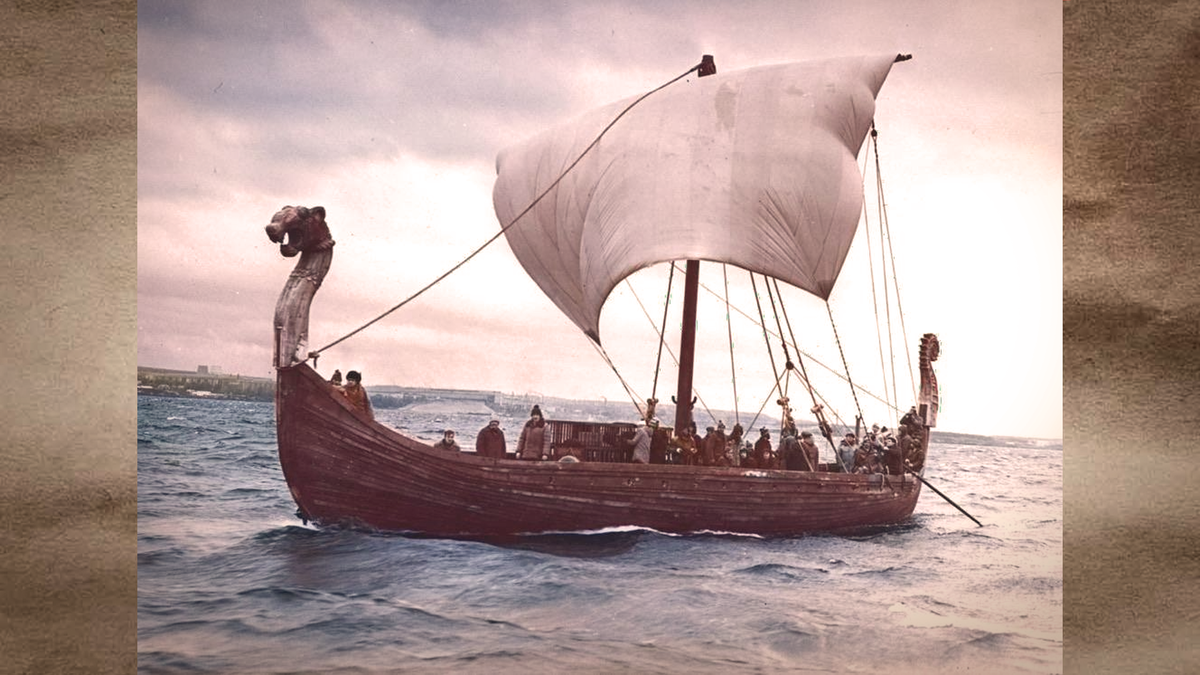 Наши с норвежцами в 1984 году сняли фильм по повести Юрия Вронского. Фильм называется "И на камнях растут деревья". Так вот, в нём используется реплика Гокстадского корабля. Фильм, кстати, советую к просмотру, он прекрасен