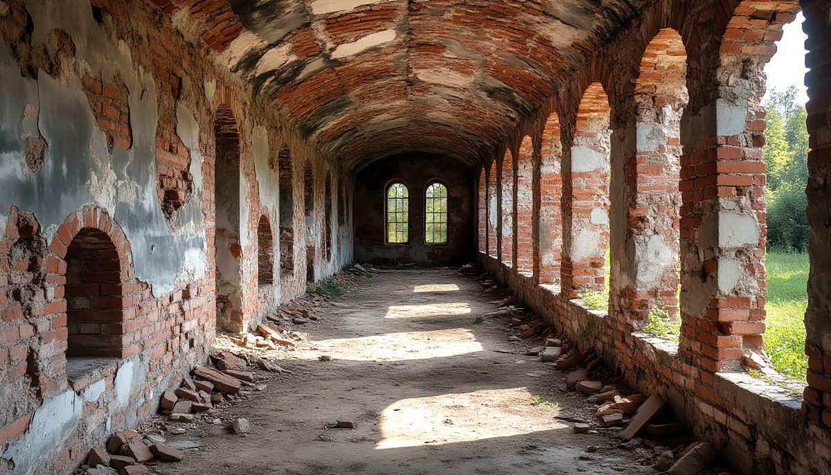 Здание находилось в плачевном состоянии, когда я там гулял.