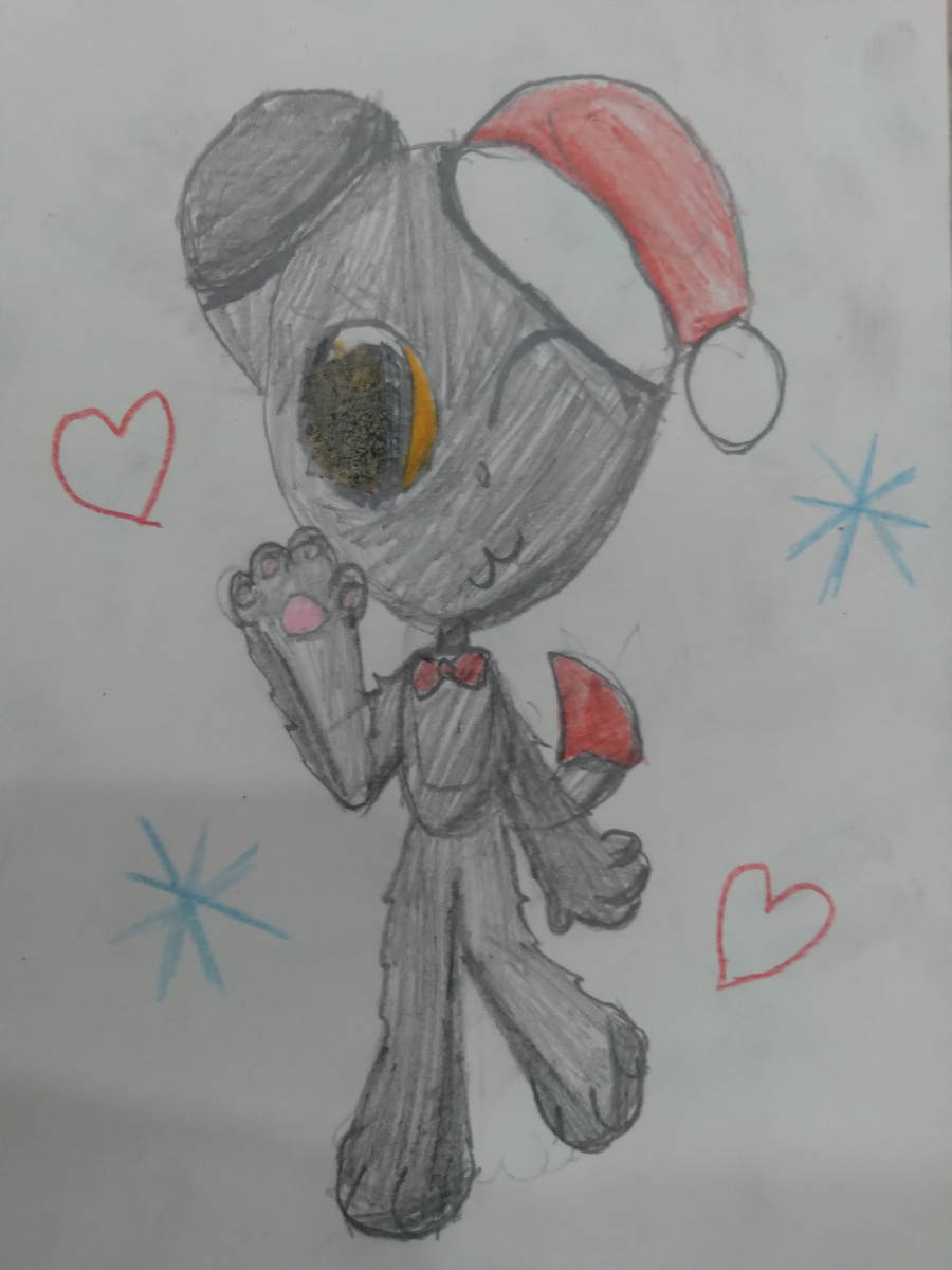 Я решила нарисовать ей с Басиком, потому что это её игрушка, да и наверное любимая 😊.