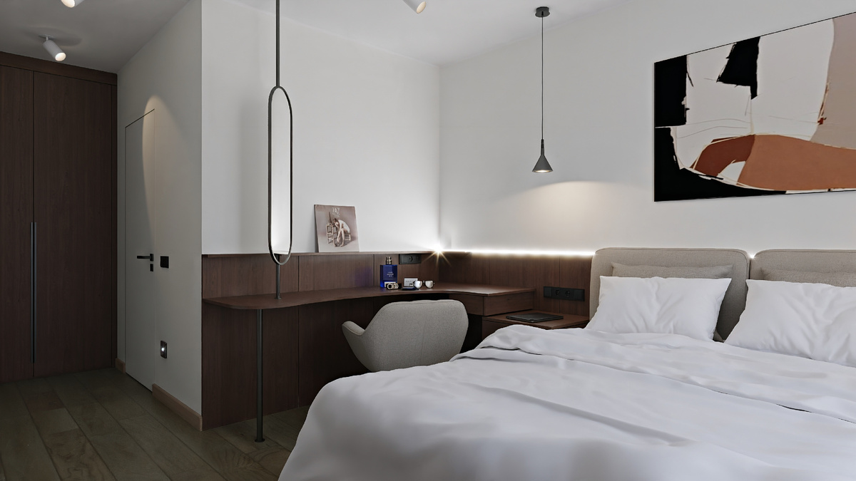 Угловой туалетный столик с зеркалом на штанге