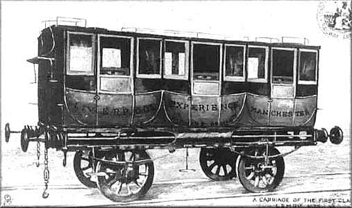 Английский пассажирский железнодорожный вагон, около 1830-х годов. Источник фото: ru.wikipedia.org Авторство: http://vivovoco.rsl.ru/VV/BOOKS/STEPHENSON/CHAPTER_08/CHAPTER_08.HTM, Общественное достояние, https://commons.wikimedia.org/w/index.php?curid=8698087