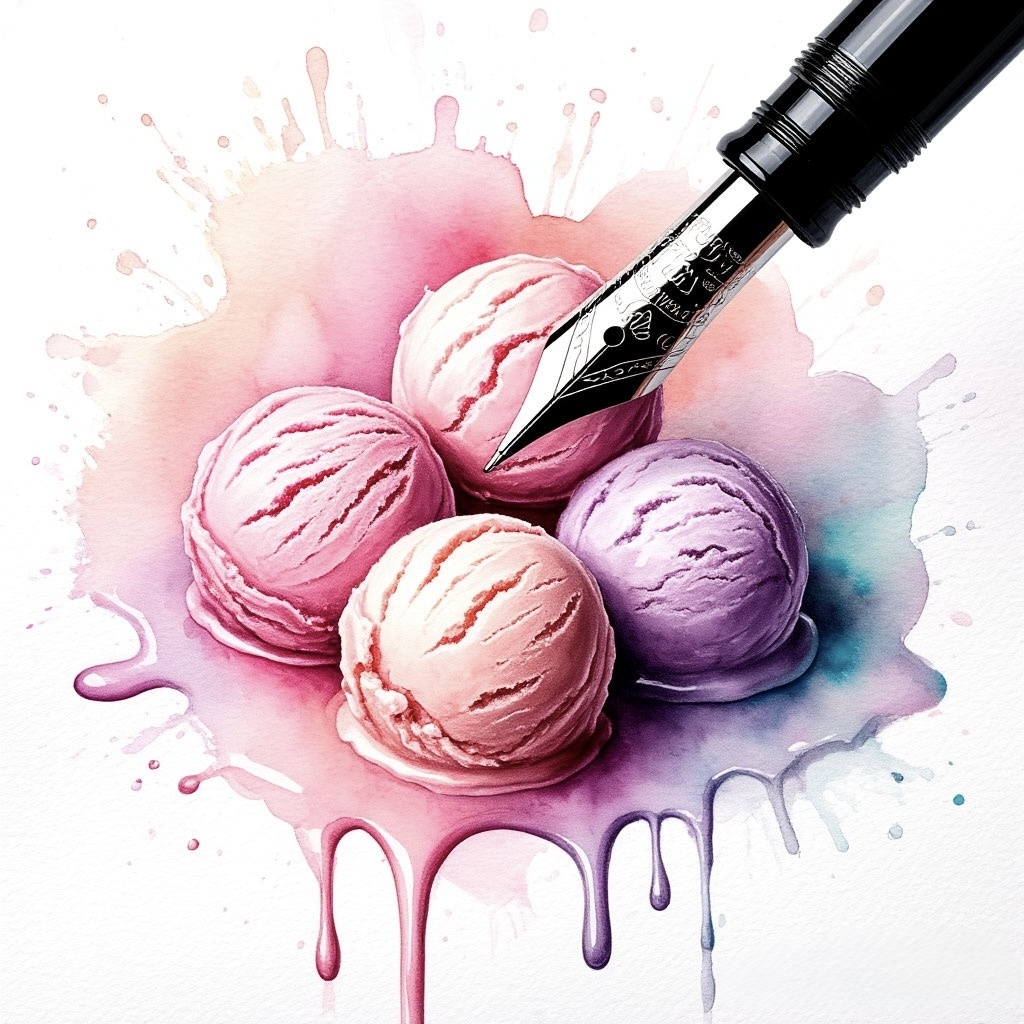 Иллюстрация автора: посвящается кафе - мороженому, которому 75 лет