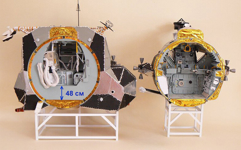 Макет лунного модуля в разрезе