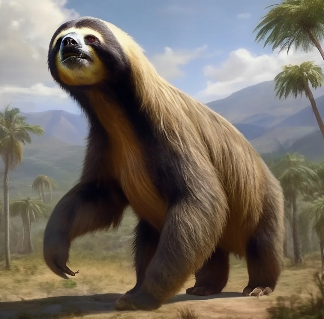 Мегатерий. Гигантский ленивец. Из открытого источника.