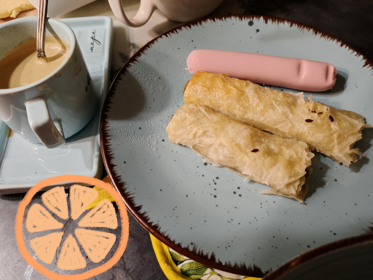 Сыр со шпинатом в фило-тесте (из морозилки)