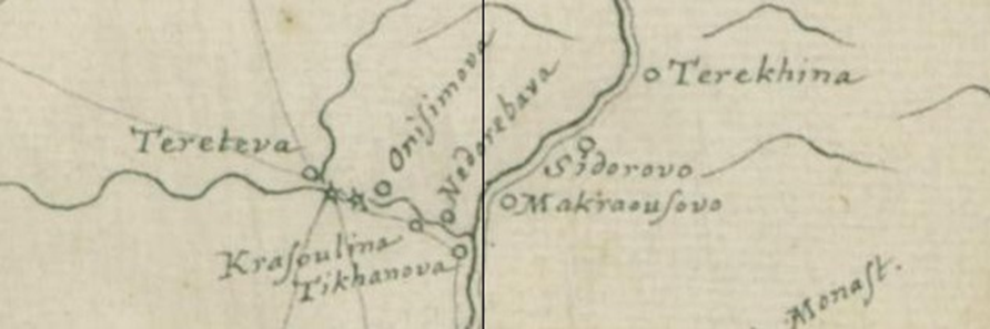 Фрагмент карты 1724 г.