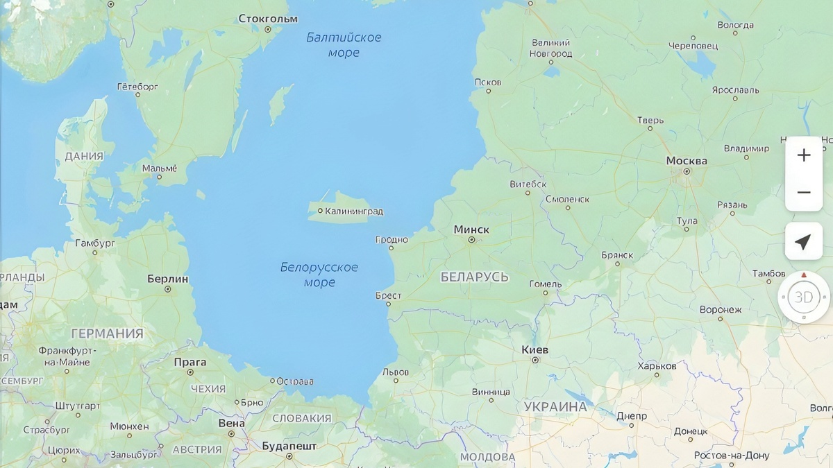 Шутка про Белорусское море на карте Европы