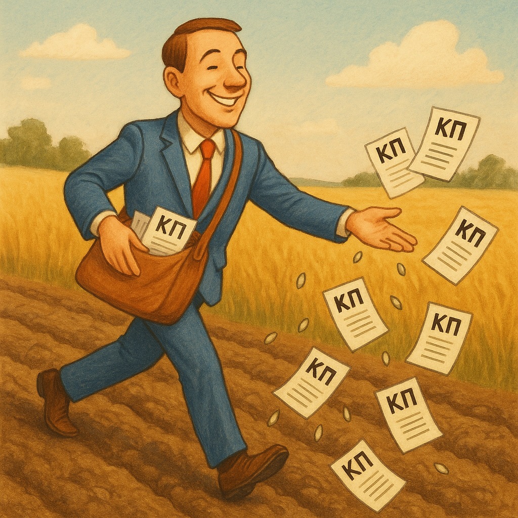 Менеджер щедро рассылает КП