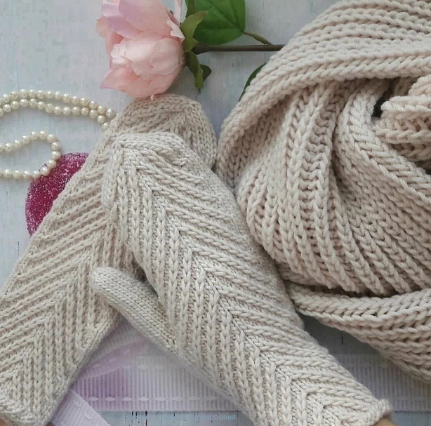 варежки спицами