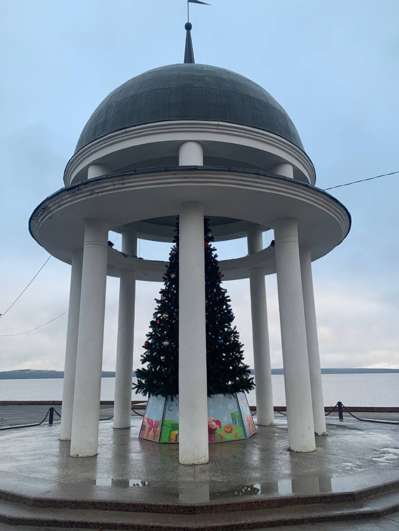    Новогоднюю елку установили в ротонде на набережной Петрозаводскачитатель "Фактор Новости"