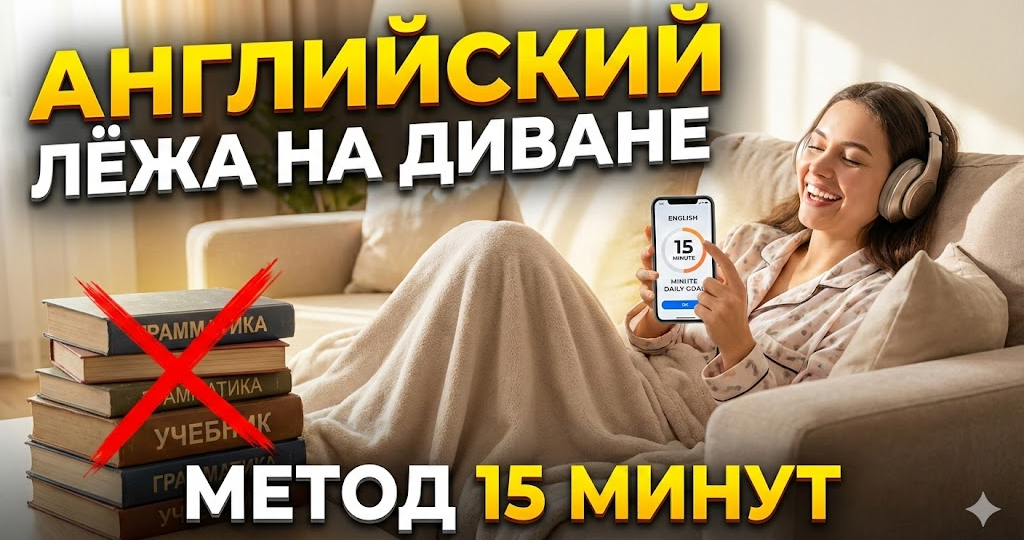 Метод «Ленивого полиглота»: Как выучить английский за 15 минут в день, лежа на диване.