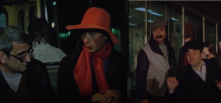 Сценарист Эйрамджан (слева, подсказывает Васильевой), режиссер Бежанов (застенчивый усач).