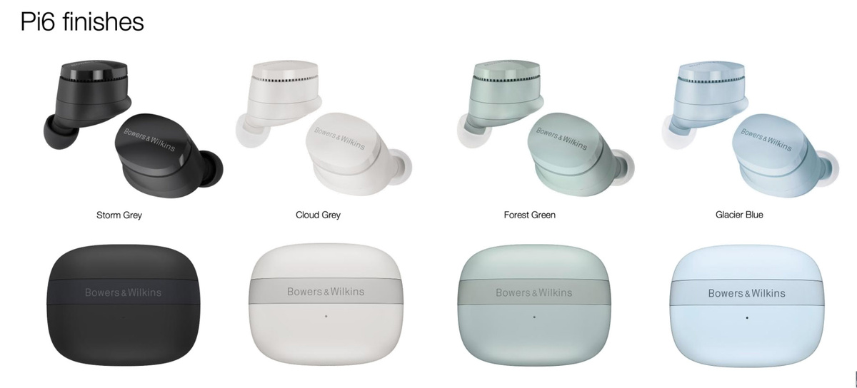 Наушники B&W Pi6 цветовые решения
