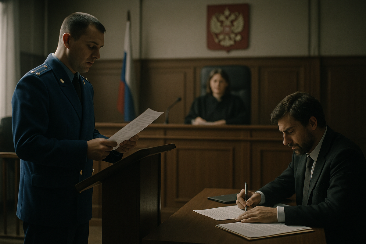 Обвинение исследует письменные доказательства в суде