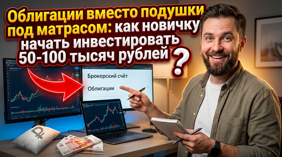 Облигации вместо подушки под матрасом: как новичку начать инвестировать 50-100 тысяч рублей 