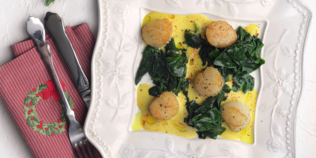 Блюда с морскими гребешками