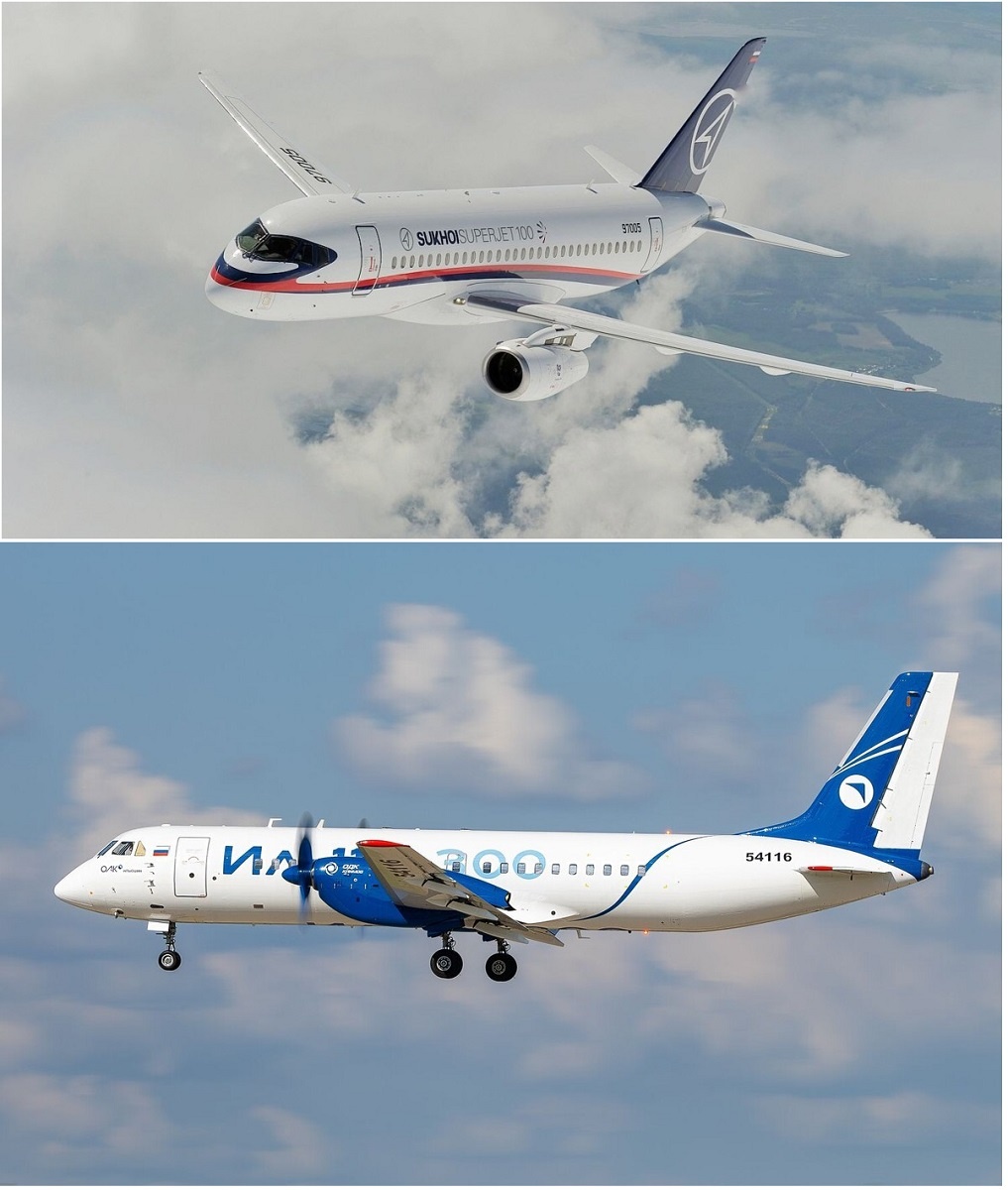 Самолёты Superjet и Ил-114.