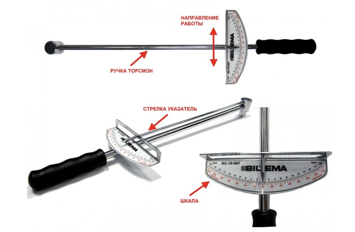 Рис 2.Пример стрелочного(торсионного) динамометрического ключа.