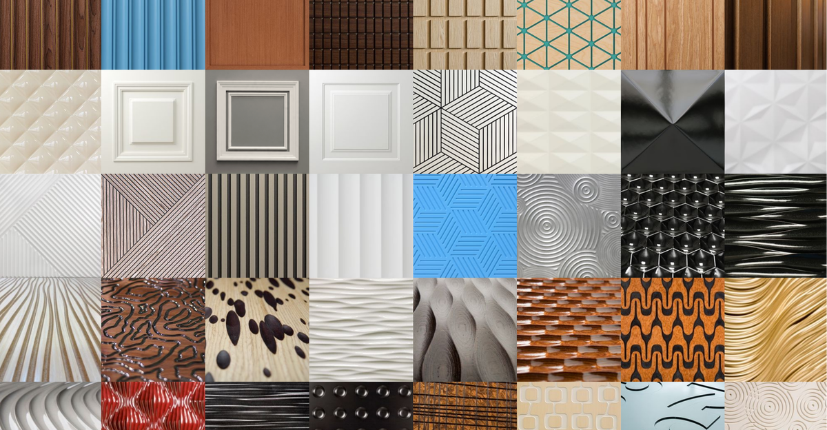 Разнообразие рельефных панелей из нашей коллекции Workshop.