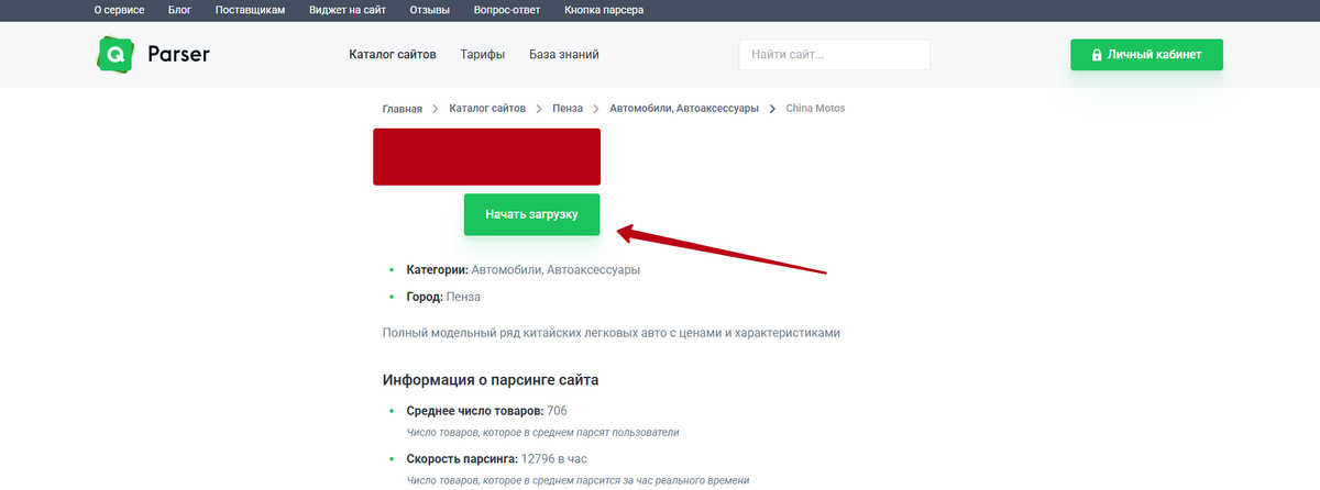 Интерфейс q-parser.ru