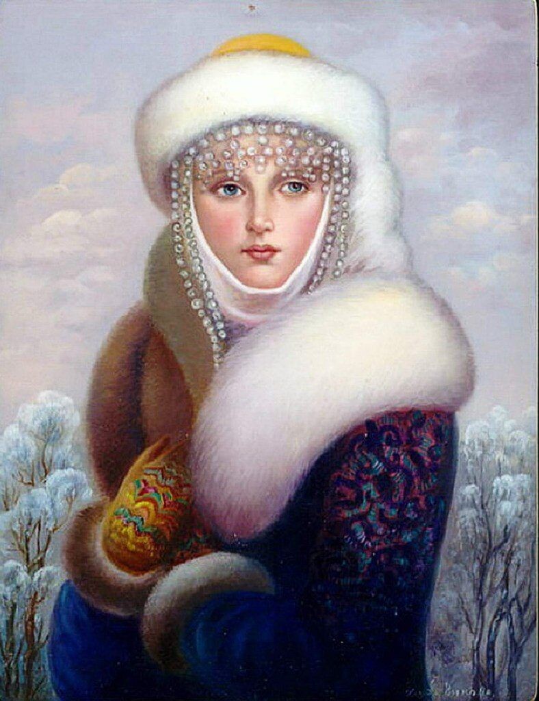 Федоскинская лаковая миниатюра  -  Снегурочка