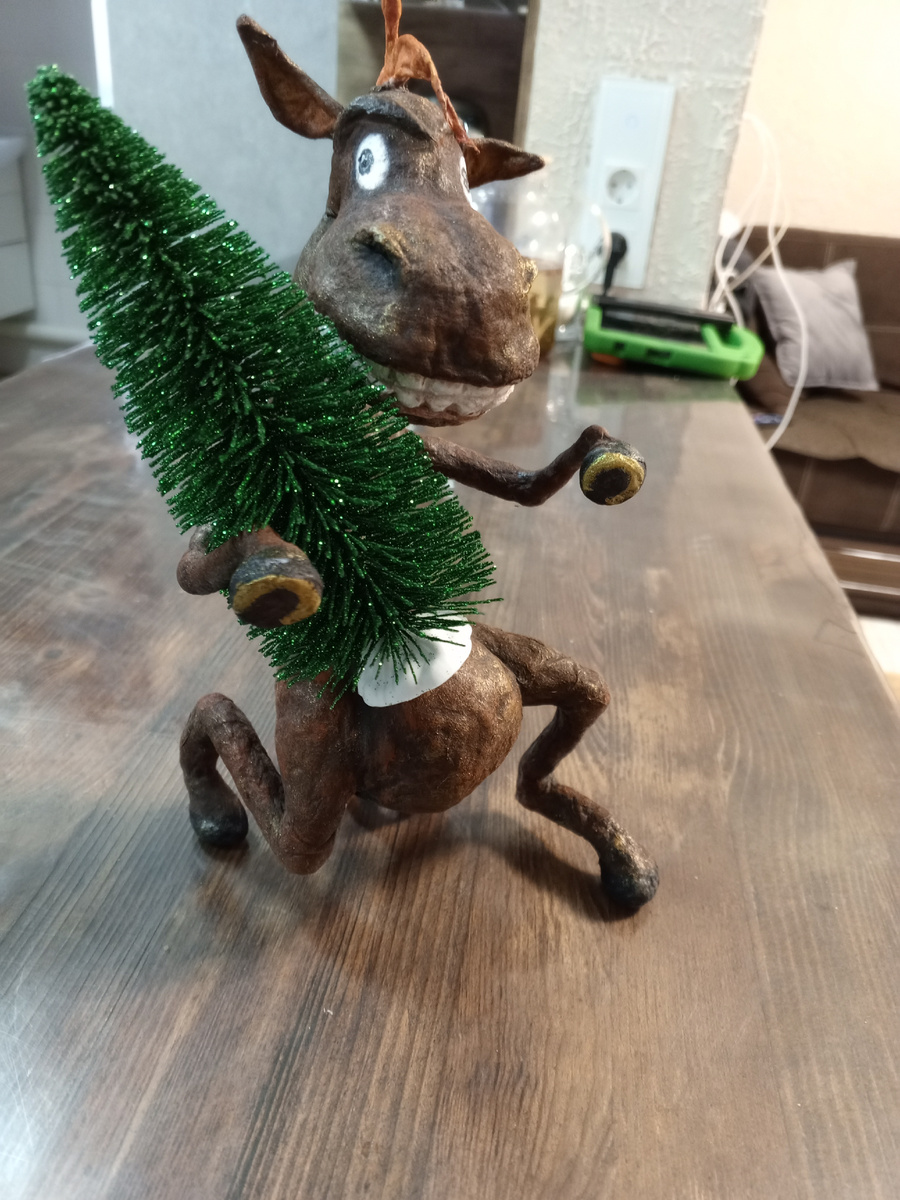 ватная игрушка - Конь, символ 2026 года