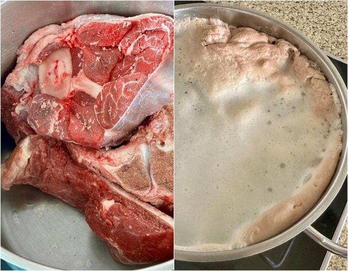 Если мясо жирное, бульон будет мутным