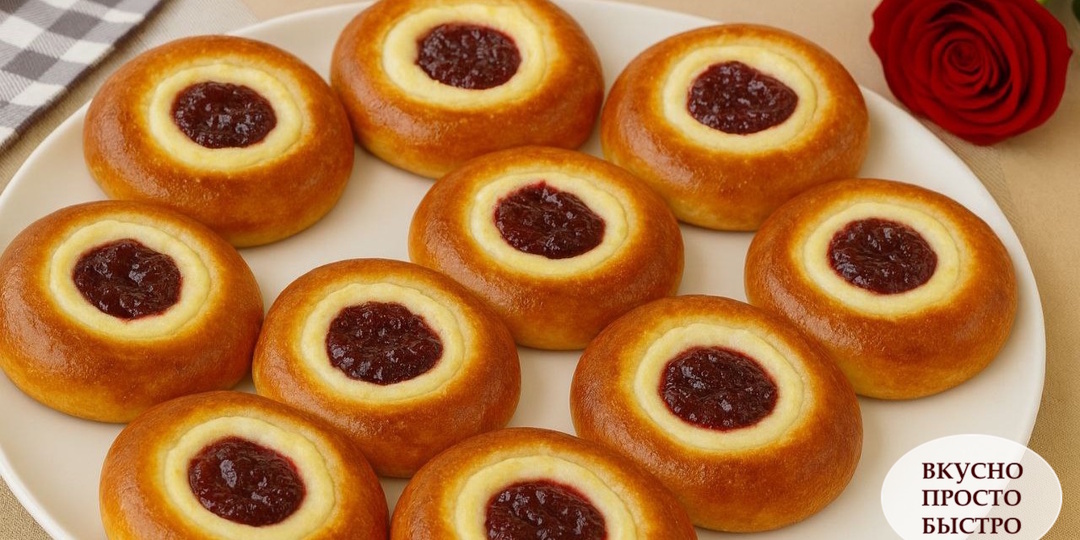 ВАТРУШКИ С ТВОРОГОМ И БРУСНИКОЙ! Пышные, сочные, с ягодной кислинкой