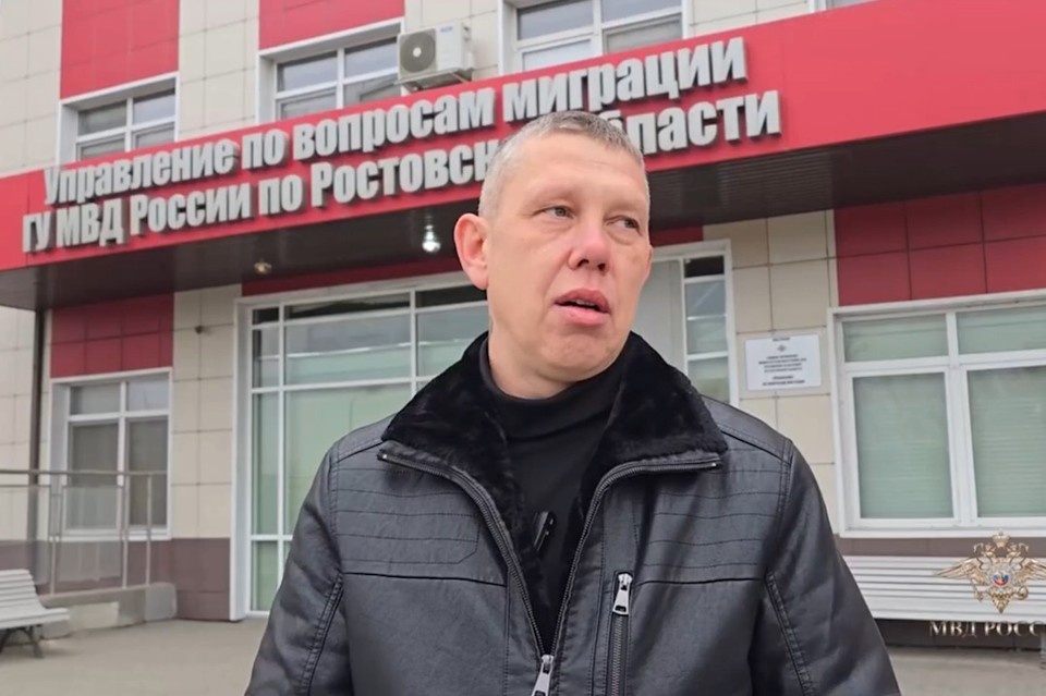    На чистом русском языке Алег Данильцев поблагодарил за содействие в получении российского гражданства ростовскую полицию. Фото: телеграм-канал Ирины Волк