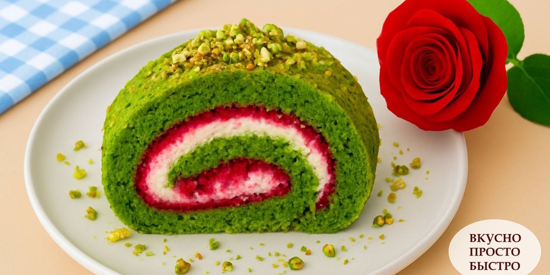 ФИСТАШКОВЫЙ РУЛЕТ! Невероятно красивый, свежий, с идеальным балансом вкуса